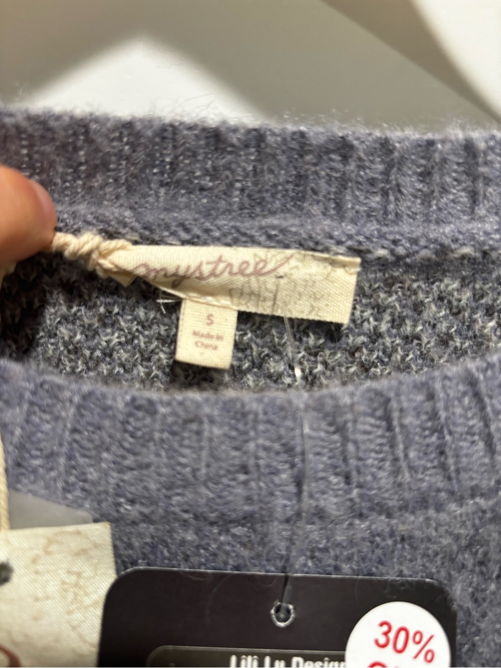 NWT Mystree Lavender Heather Snowflake Crewneck Sweater - Picture 4 of 7